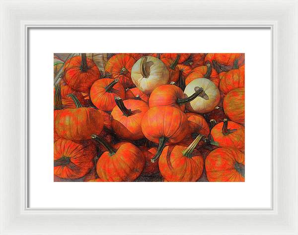 Fall Pumpkin Pile - Framed Print