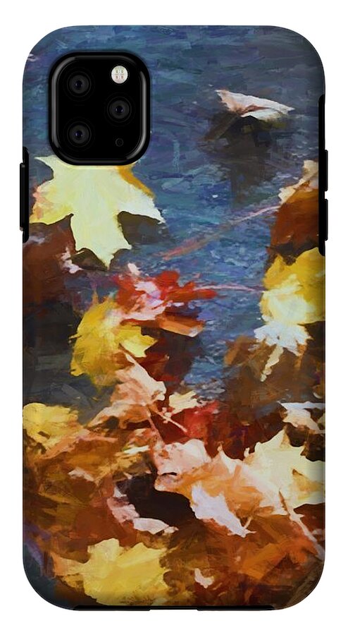 Fall Sidewalk Leaves - Phone Case