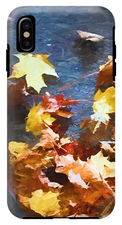 Fall Sidewalk Leaves - Phone Case
