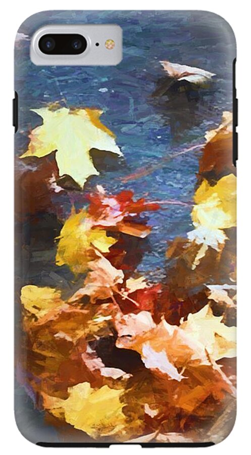 Fall Sidewalk Leaves - Phone Case