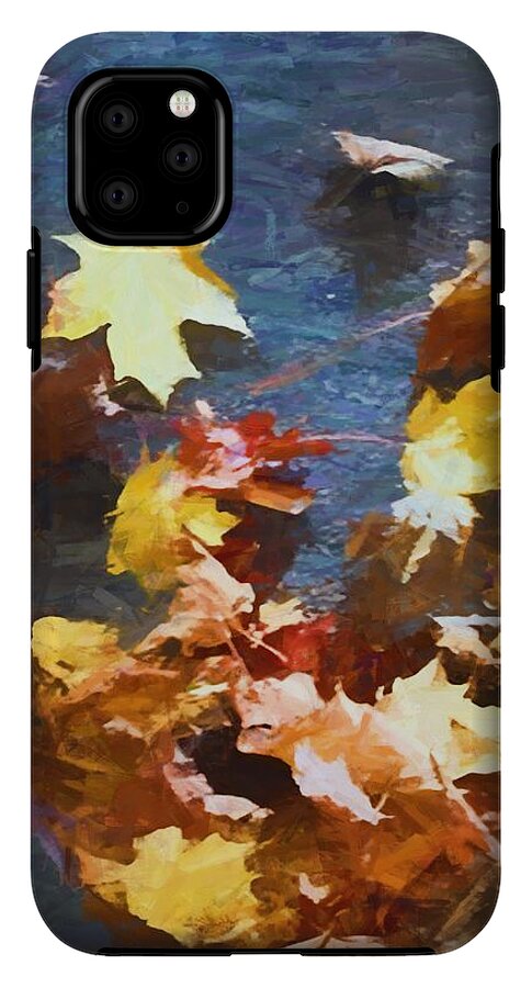 Fall Sidewalk Leaves - Phone Case