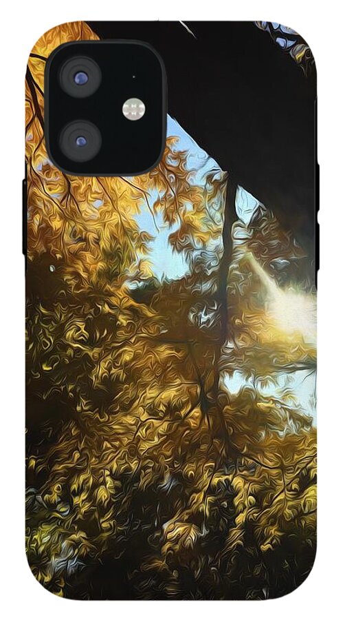 Fall Swirly Yellow Sunlight - Phone Case