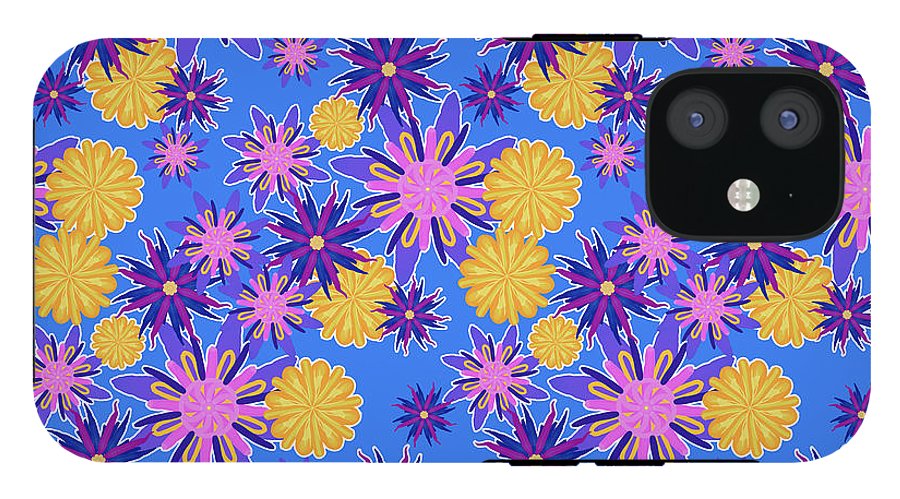 Fanciful Flowers on Powder Blue - Phone Case