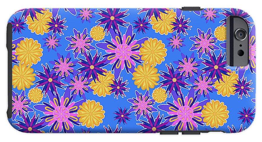 Fanciful Flowers on Powder Blue - Phone Case
