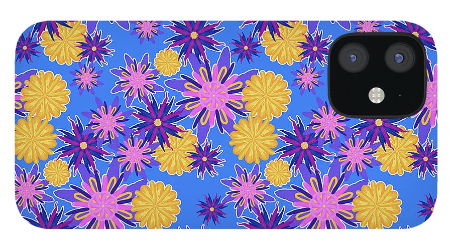 Fanciful Flowers on Powder Blue - Phone Case
