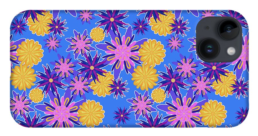 Fanciful Flowers on Powder Blue - Phone Case