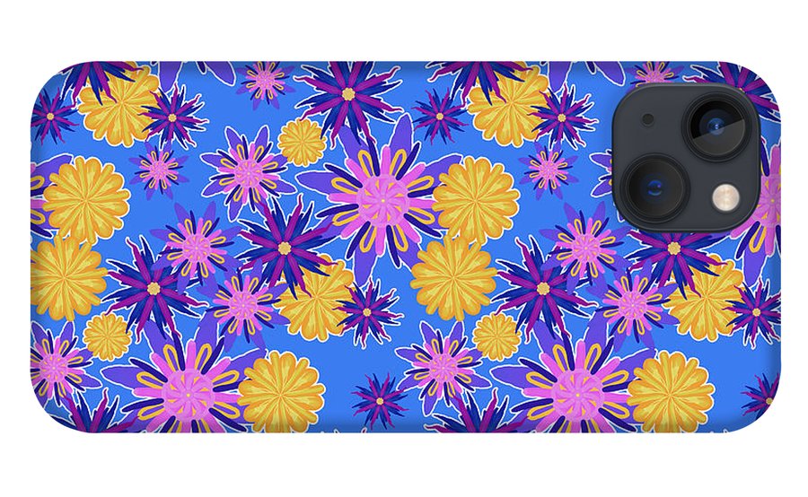 Fanciful Flowers on Powder Blue - Phone Case