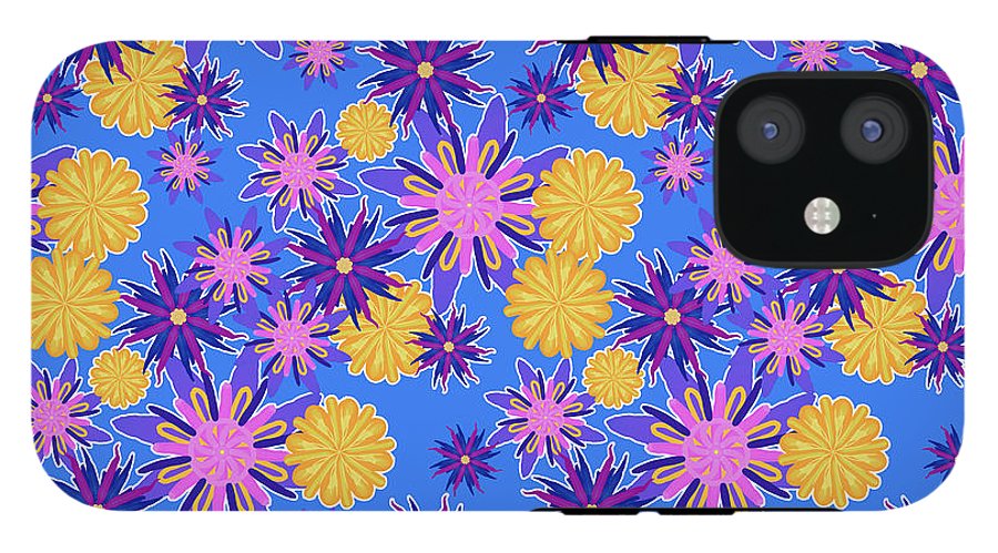 Fanciful Flowers on Powder Blue - Phone Case