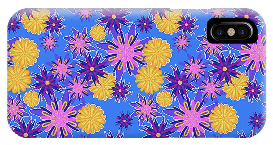 Fanciful Flowers on Powder Blue - Phone Case