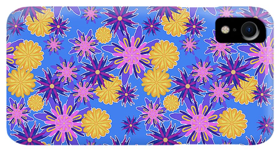 Fanciful Flowers on Powder Blue - Phone Case
