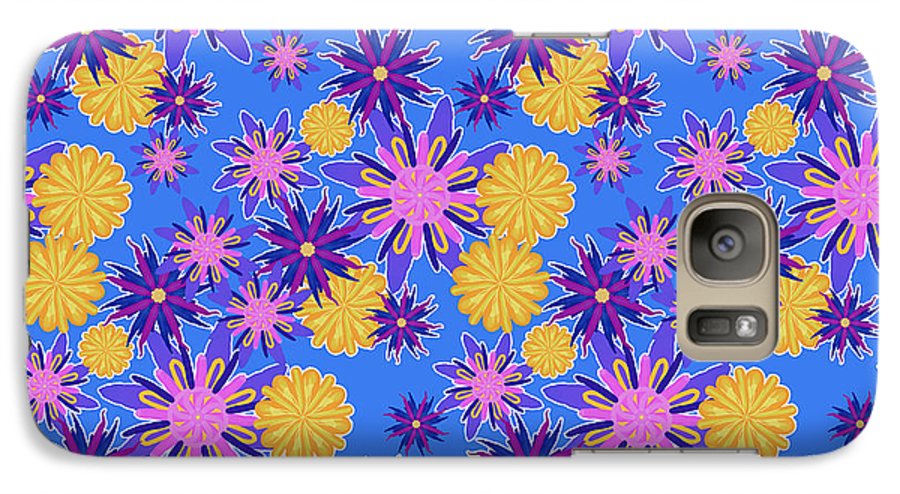 Fanciful Flowers on Powder Blue - Phone Case