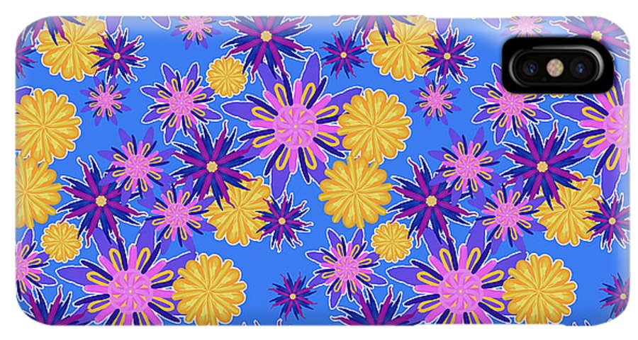Fanciful Flowers on Powder Blue - Phone Case