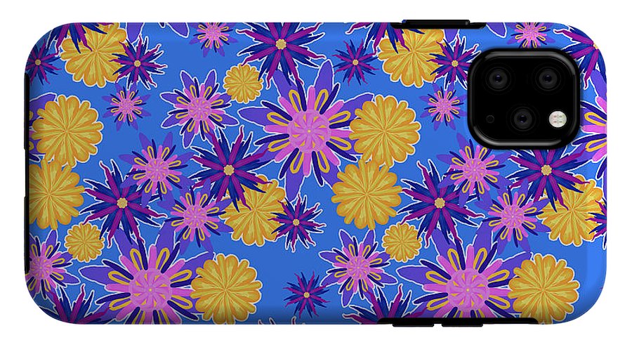 Fanciful Flowers on Powder Blue - Phone Case