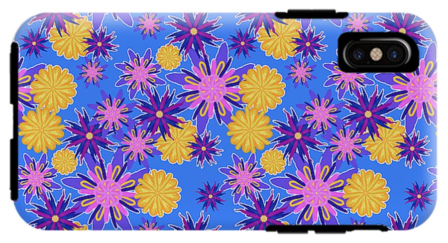 Fanciful Flowers on Powder Blue - Phone Case