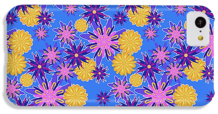 Fanciful Flowers on Powder Blue - Phone Case