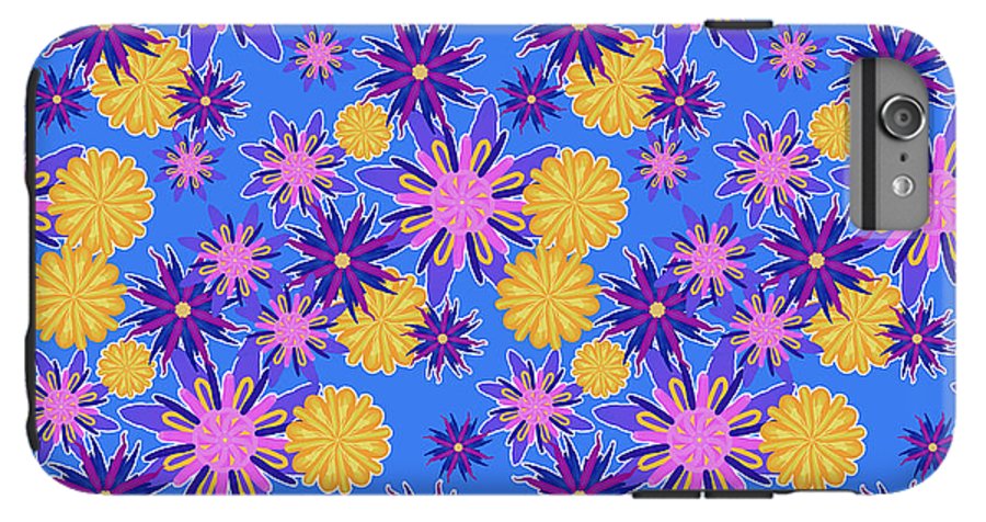 Fanciful Flowers on Powder Blue - Phone Case