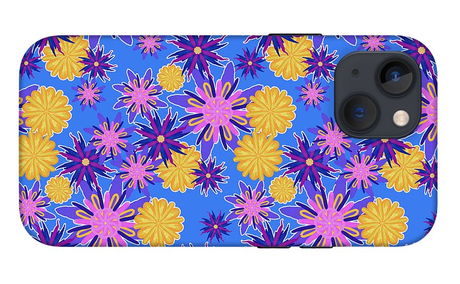 Fanciful Flowers on Powder Blue - Phone Case
