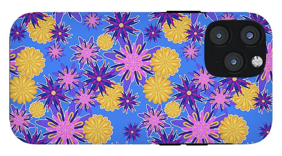 Fanciful Flowers on Powder Blue - Phone Case