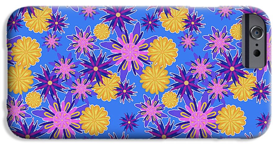 Fanciful Flowers on Powder Blue - Phone Case