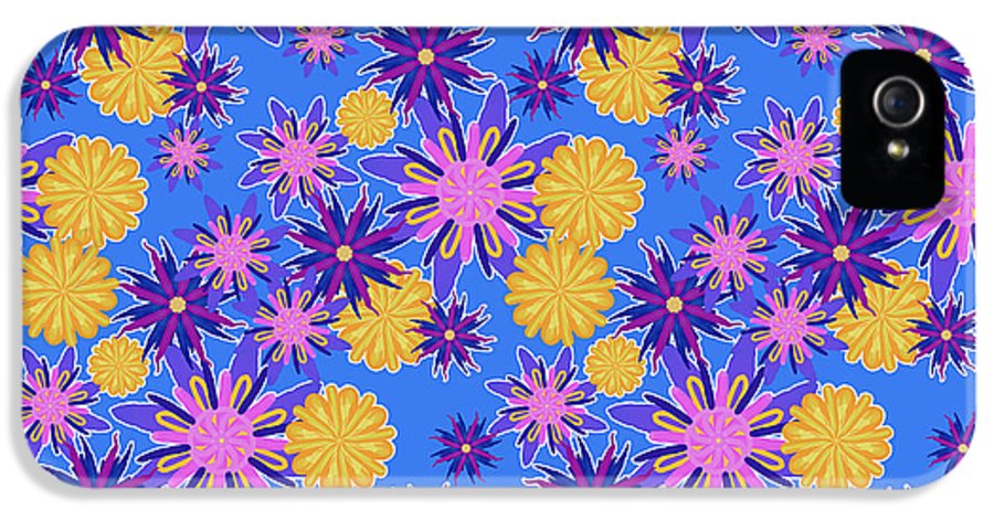 Fanciful Flowers on Powder Blue - Phone Case