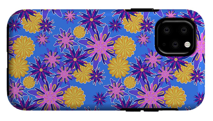 Fanciful Flowers on Powder Blue - Phone Case