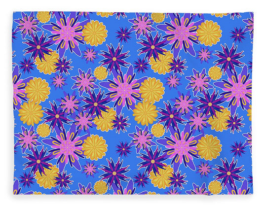 Fanciful Flowers on Powder Blue - Blanket