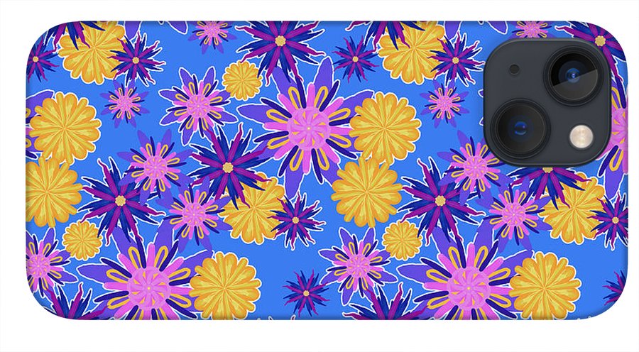 Fanciful Flowers on Powder Blue - Phone Case