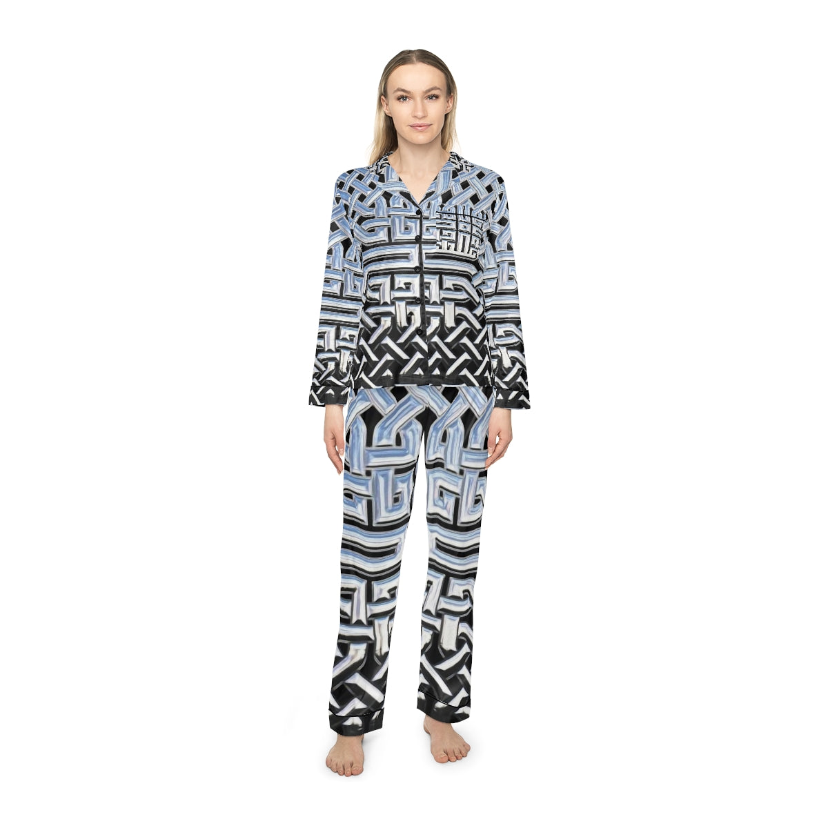 Chrome Celtic Knot Women's Satin Pajamas (AOP)