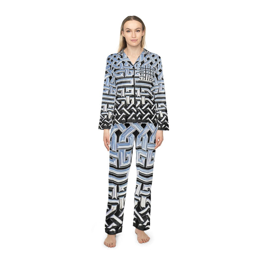 Chrome Celtic Knot Women's Satin Pajamas (AOP)