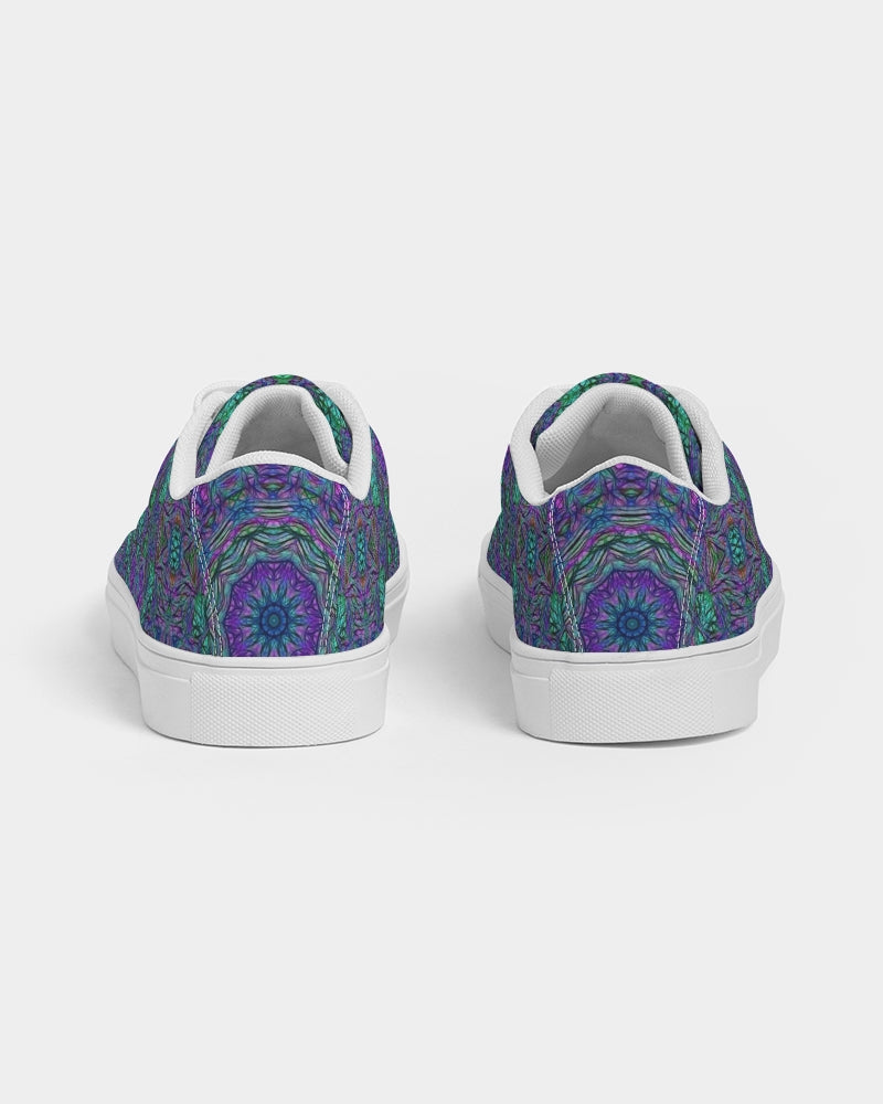 Blue Green Purple Kaleidoscope Men's Faux-Leather Sneaker