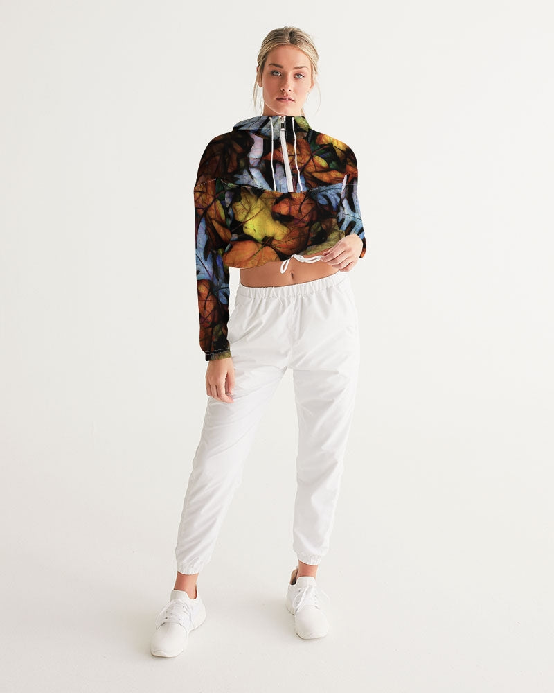 Mid October Leaves Women's Cropped Windbreaker