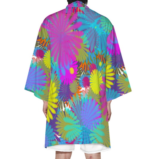 Daisy Festival Custom Haori Unisex All Over Print Beach Kimono for Summer
