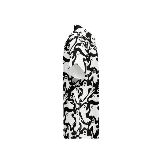 Ghosts Pattern Men’s Classic Fit Short-Sleeve Polo Shirt-Heavyweight 225g