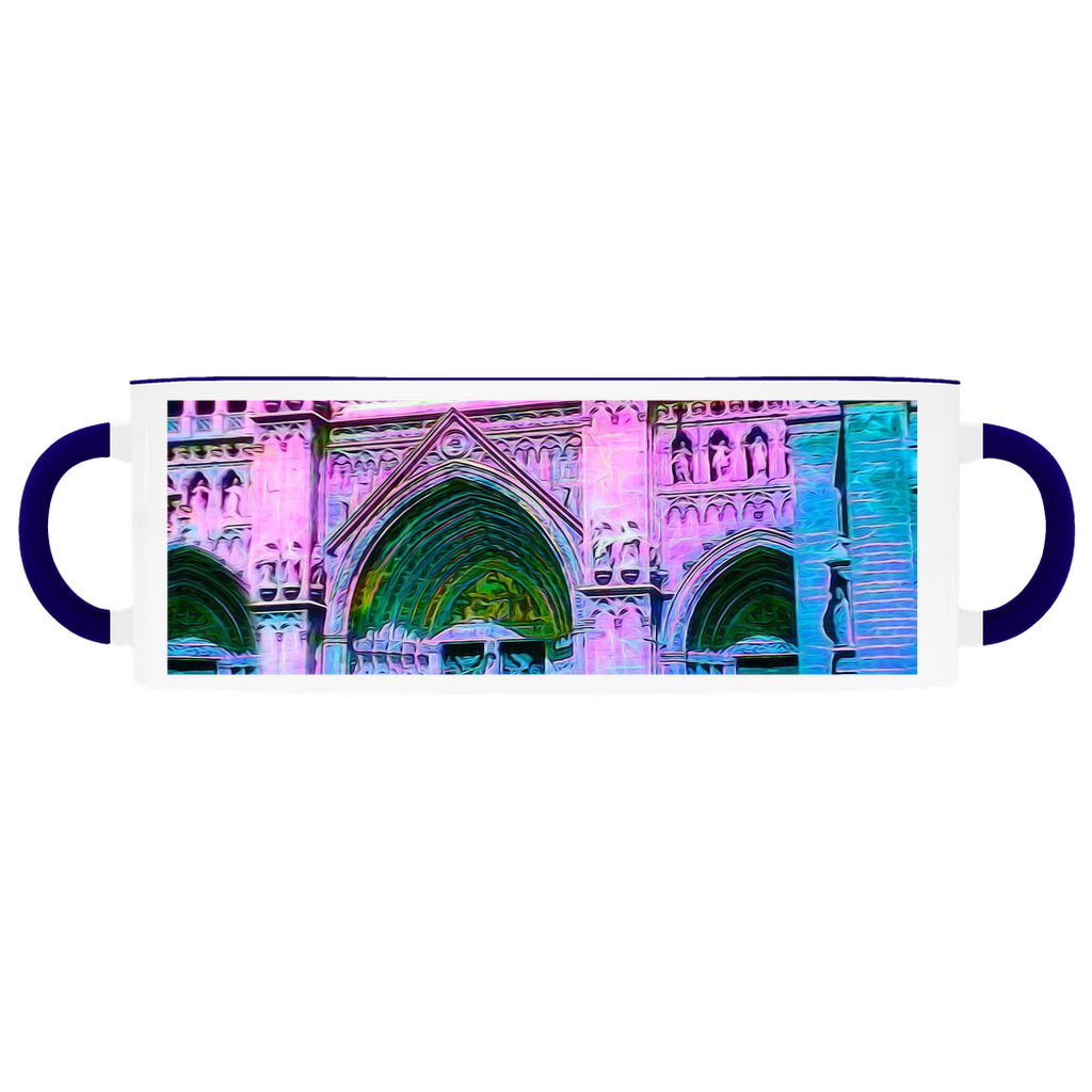 Blue and Pink Cathedral Doors Accent Mugs