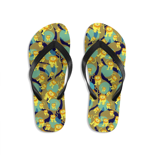 Lion Pattern Unisex Flip-Flops