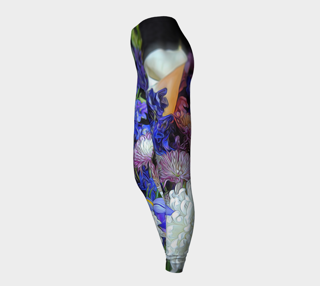 Blue Flower Bouquet Leggings