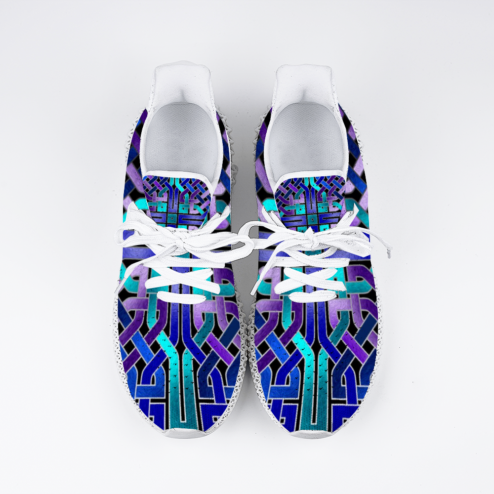 Blue Celtic Knot Shoes Unisex Mid Top Breathable Lace-up Sneakers