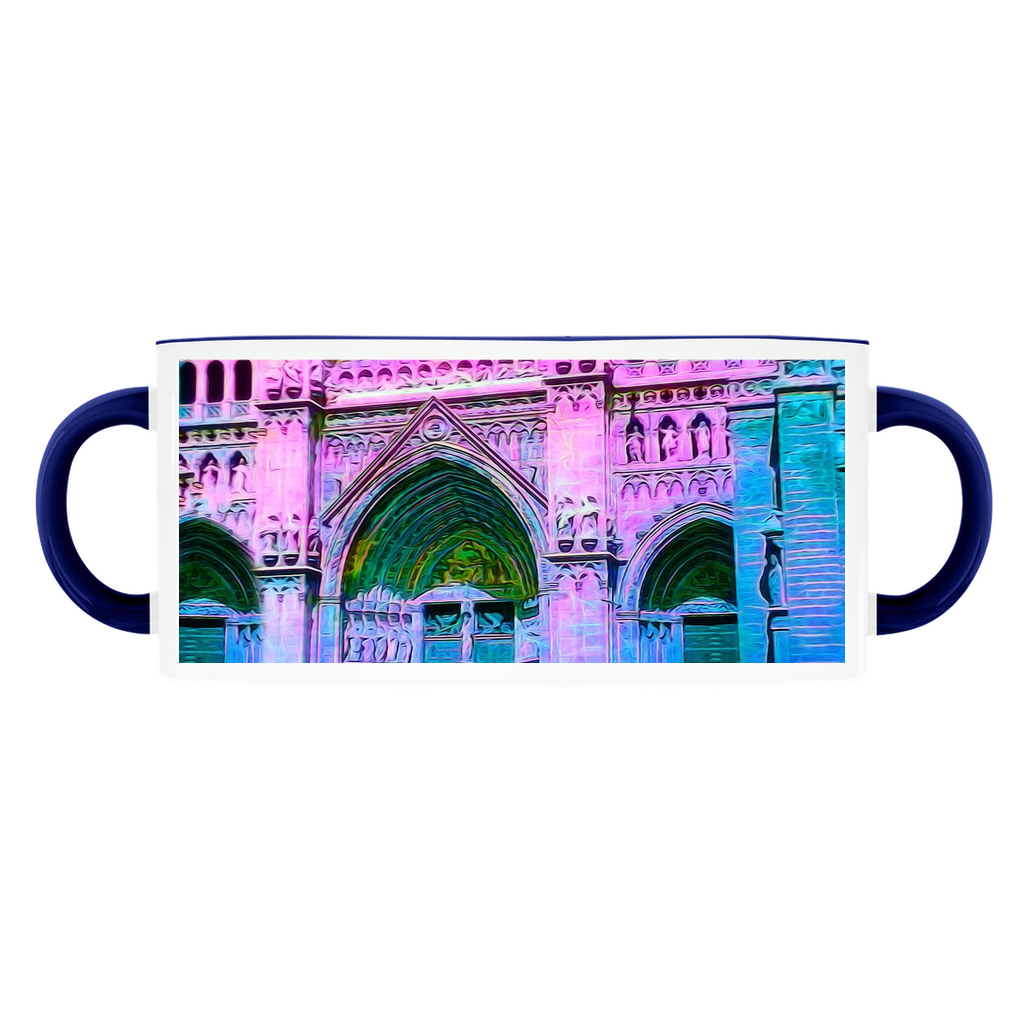 Blue and Pink Cathedral Doors Accent Mugs