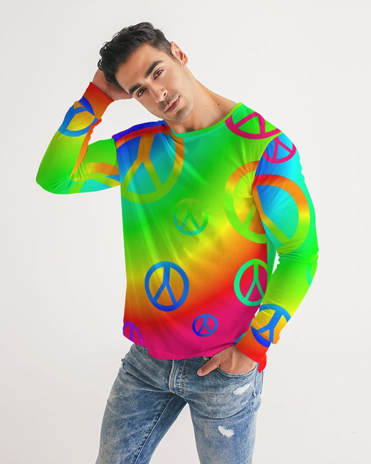 Rainbow Peace Signs Men's Long Sleeve Tee