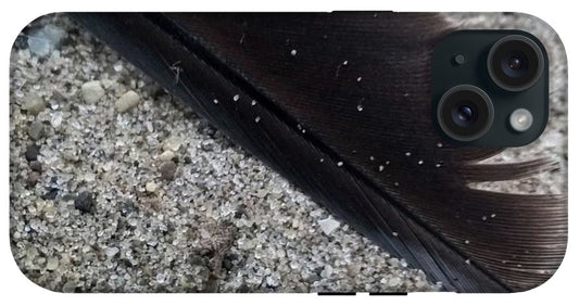 Feather On The Beach - Phone Case