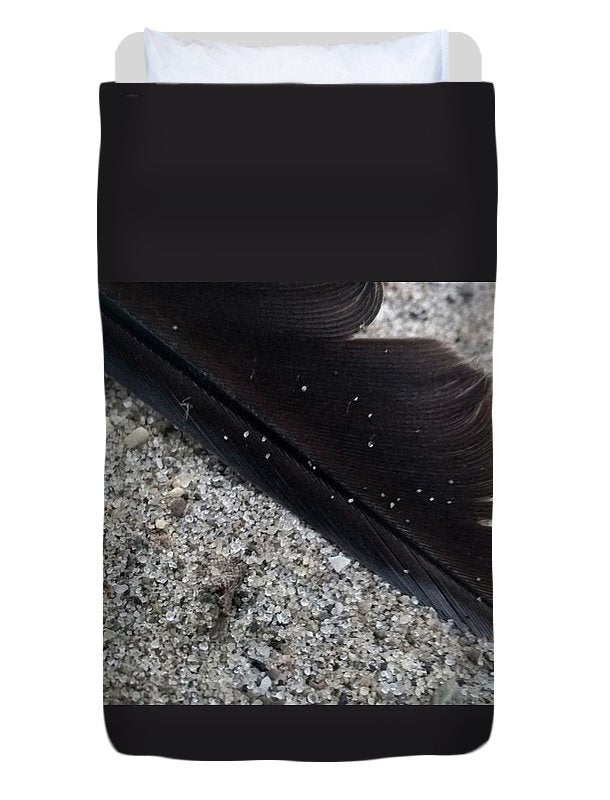 Feather On The Beach - Duvet Cover