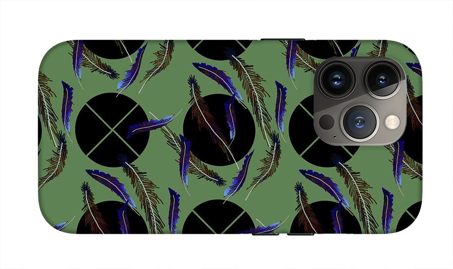 Feathers and Polkadots - Phone Case