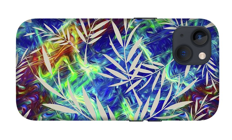 Fern Collage With Liquid Stripes - Phone Case