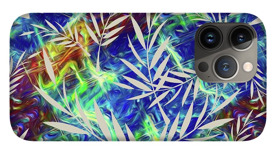Fern Collage With Liquid Stripes - Phone Case