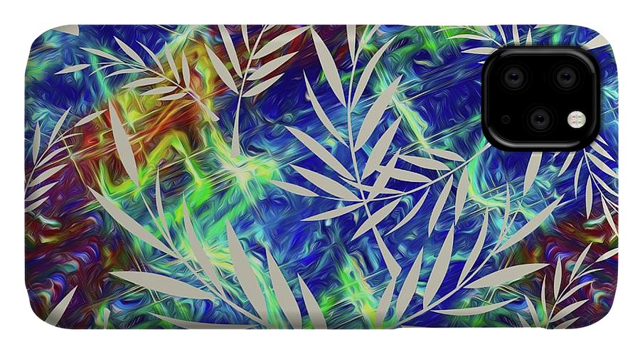 Fern Collage With Liquid Stripes - Phone Case