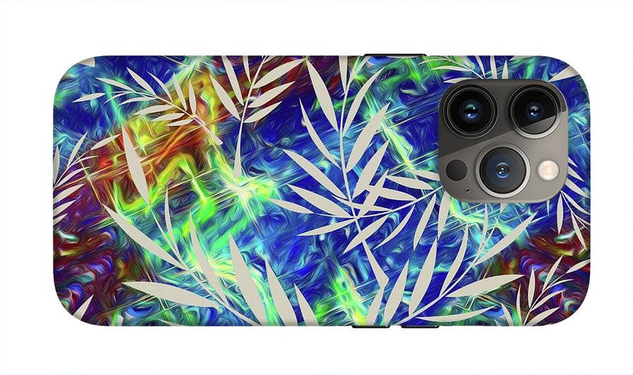 Fern Collage With Liquid Stripes - Phone Case