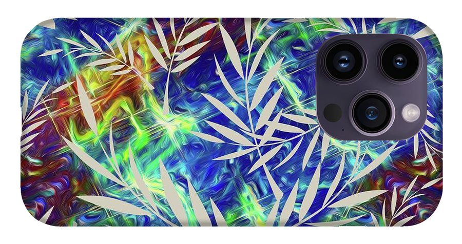 Fern Collage With Liquid Stripes - Phone Case