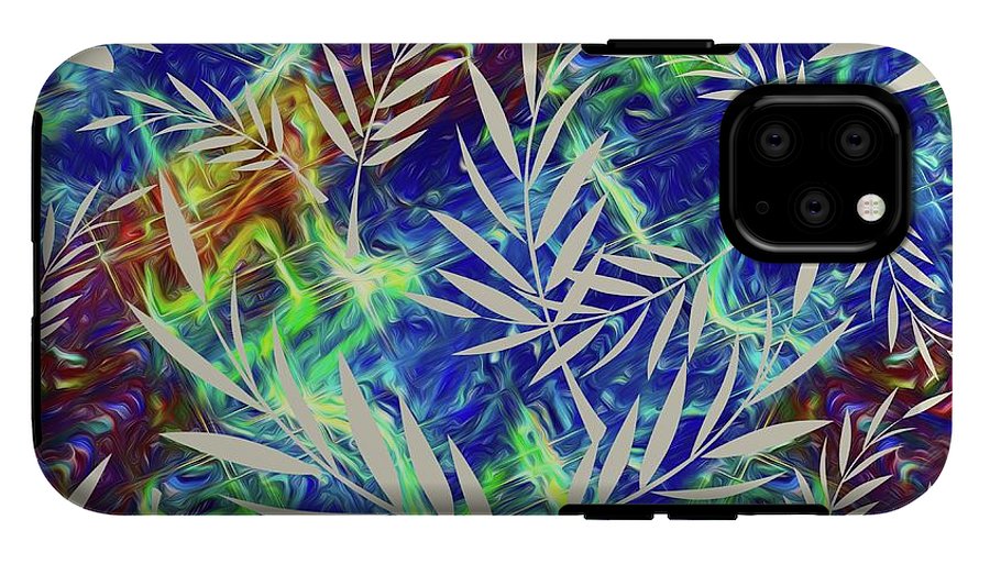 Fern Collage With Liquid Stripes - Phone Case