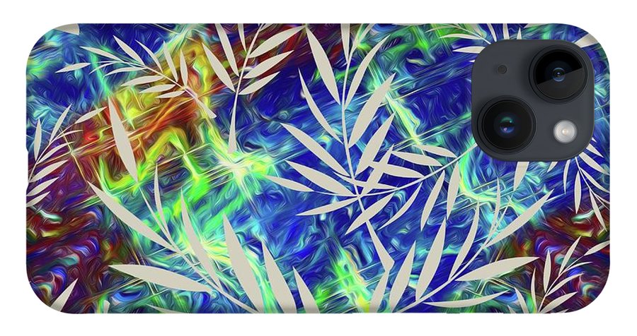 Fern Collage With Liquid Stripes - Phone Case