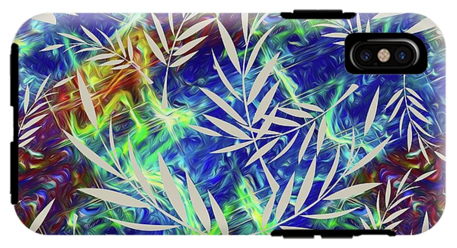 Fern Collage With Liquid Stripes - Phone Case